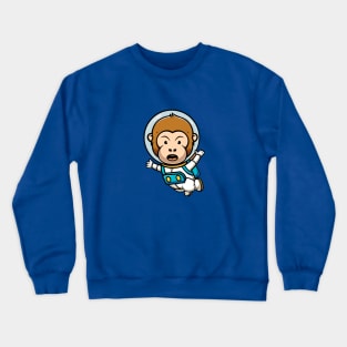 Cute Monkey Space Explorer Crewneck Sweatshirt